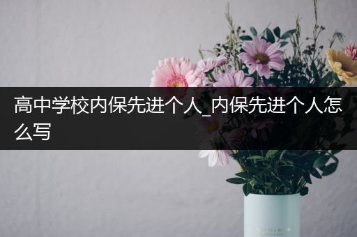 高中学校内保先进个人_内保先进个人怎么写