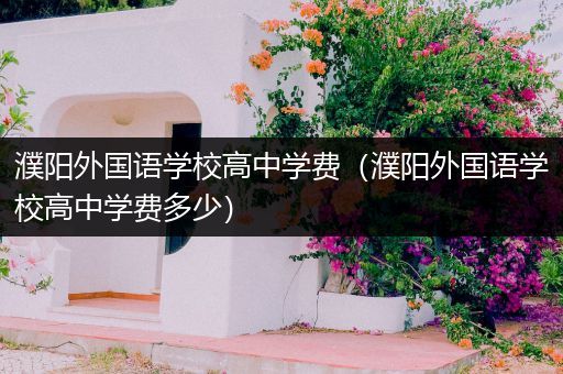 濮阳外国语学校高中学费（濮阳外国语学校高中学费多少）