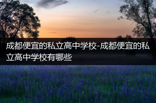 成都便宜的私立高中学校-成都便宜的私立高中学校有哪些