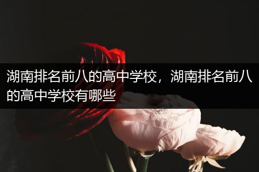 湖南排名前八的高中学校，湖南排名前八的高中学校有哪些