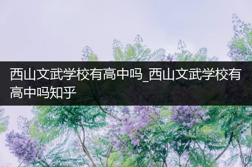 西山文武学校有高中吗_西山文武学校有高中吗知乎