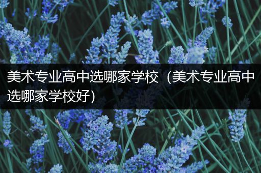 美术专业高中选哪家学校（美术专业高中选哪家学校好）