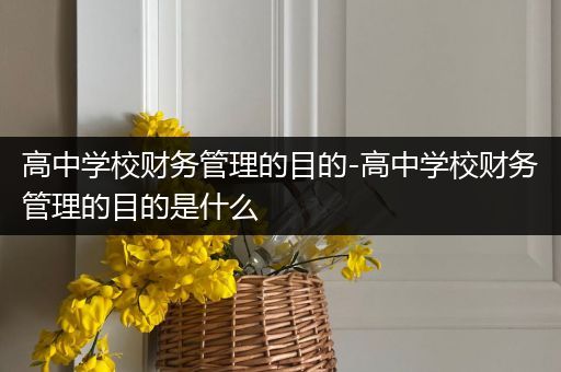 高中学校财务管理的目的-高中学校财务管理的目的是什么