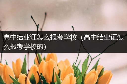 高中结业证怎么报考学校（高中结业证怎么报考学校的）