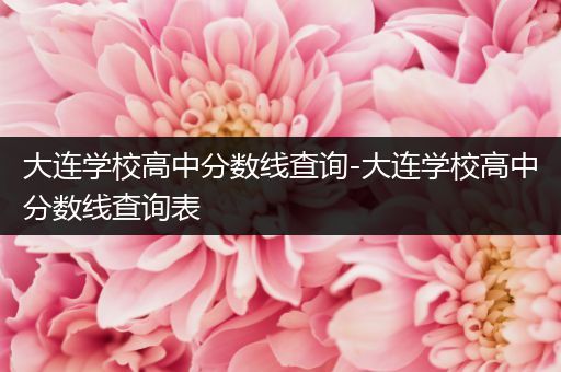 大连学校高中分数线查询-大连学校高中分数线查询表