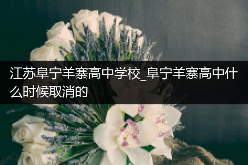 江苏阜宁羊寨高中学校_阜宁羊寨高中什么时候取消的