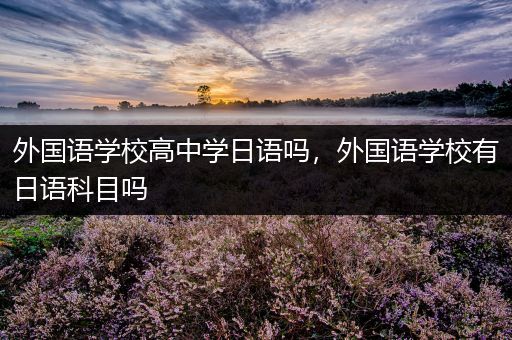 外国语学校高中学日语吗，外国语学校有日语科目吗