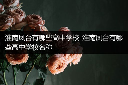 淮南凤台有哪些高中学校-淮南凤台有哪些高中学校名称