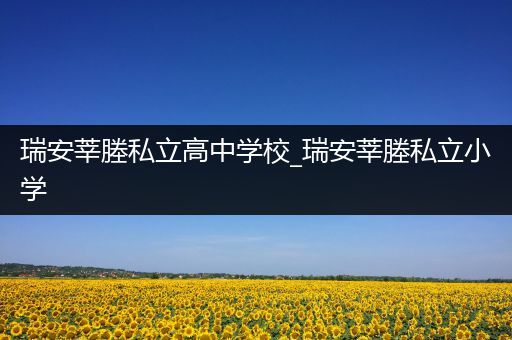 瑞安莘塍私立高中学校_瑞安莘塍私立小学