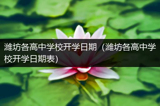 潍坊各高中学校开学日期（潍坊各高中学校开学日期表）