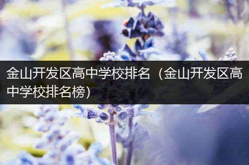 金山开发区高中学校排名（金山开发区高中学校排名榜）