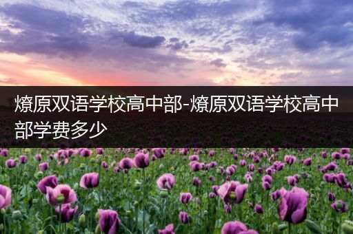 燎原双语学校高中部-燎原双语学校高中部学费多少