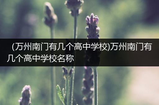 （万州南门有几个高中学校)万州南门有几个高中学校名称