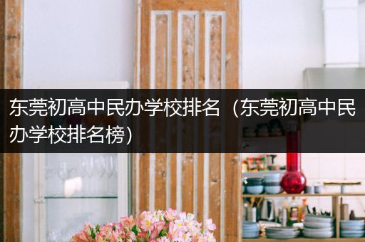 东莞初高中民办学校排名（东莞初高中民办学校排名榜）