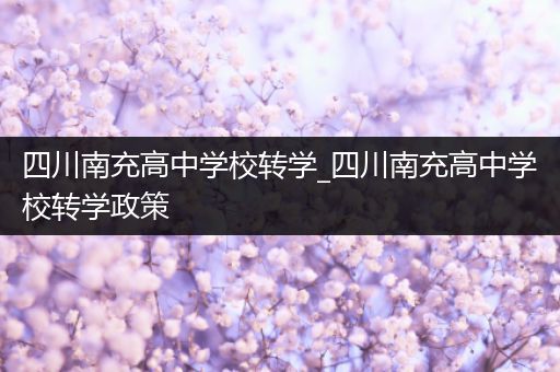四川南充高中学校转学_四川南充高中学校转学政策