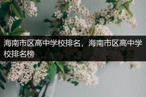 海南市区高中学校排名，海南市区高中学校排名榜