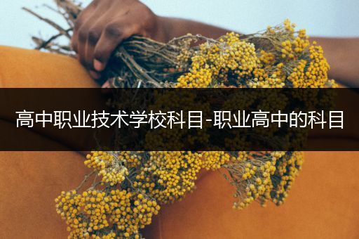 高中职业技术学校科目-职业高中的科目