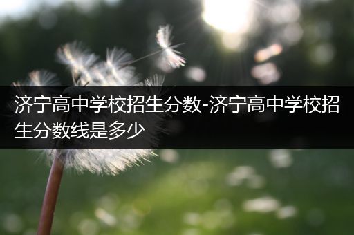 济宁高中学校招生分数-济宁高中学校招生分数线是多少