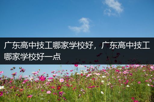 广东高中技工哪家学校好，广东高中技工哪家学校好一点
