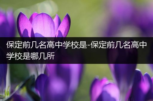 保定前几名高中学校是-保定前几名高中学校是哪几所