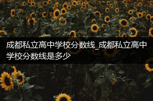 成都私立高中学校分数线_成都私立高中学校分数线是多少