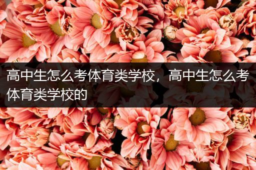 高中生怎么考体育类学校，高中生怎么考体育类学校的