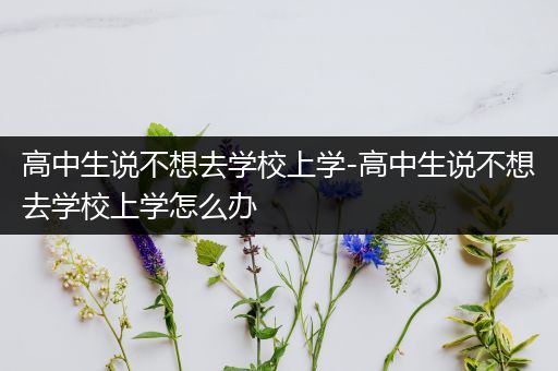 高中生说不想去学校上学-高中生说不想去学校上学怎么办