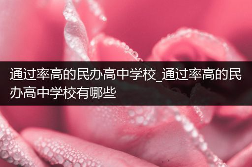 通过率高的民办高中学校_通过率高的民办高中学校有哪些