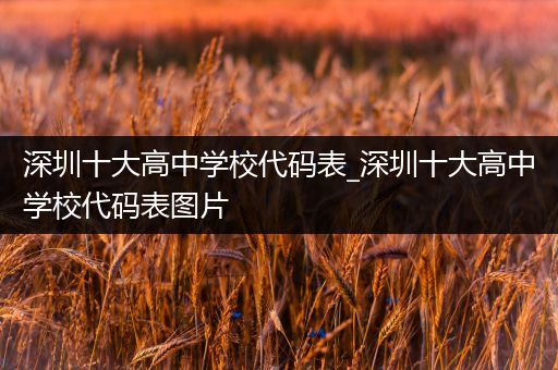 深圳十大高中学校代码表_深圳十大高中学校代码表图片