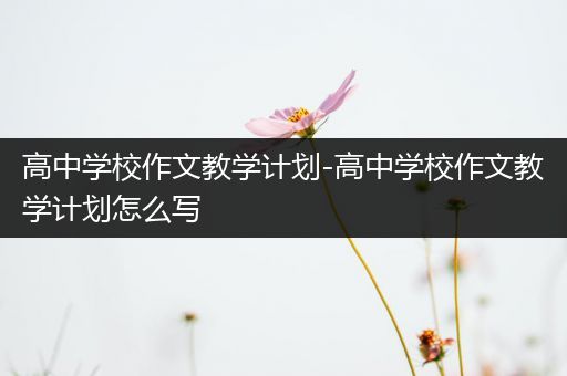高中学校作文教学计划-高中学校作文教学计划怎么写
