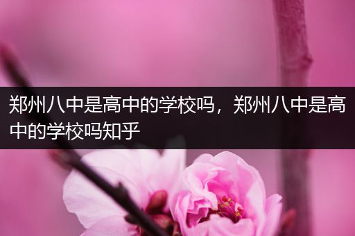 郑州八中是高中的学校吗，郑州八中是高中的学校吗知乎