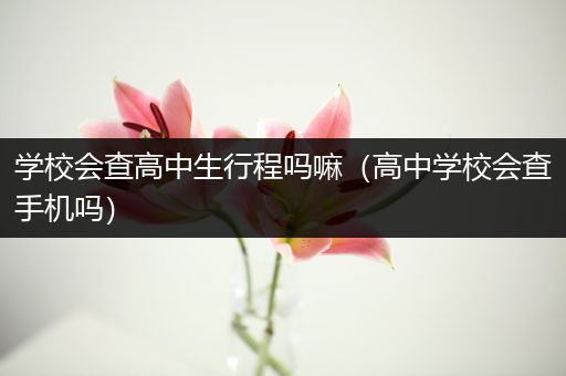 学校会查高中生行程吗嘛（高中学校会查手机吗）
