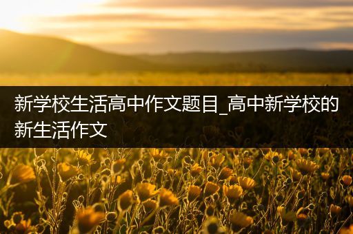 新学校生活高中作文题目_高中新学校的新生活作文