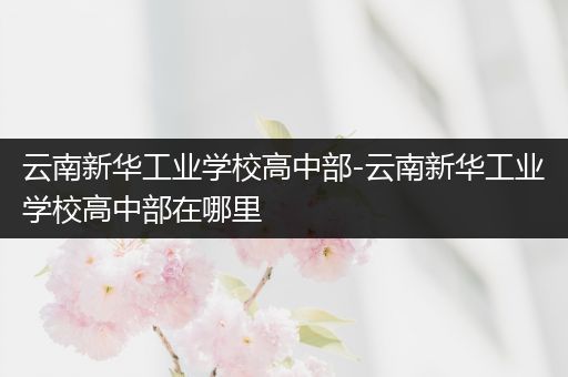 云南新华工业学校高中部-云南新华工业学校高中部在哪里