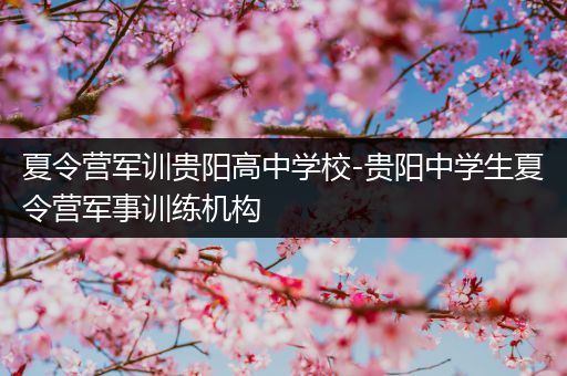 夏令营军训贵阳高中学校-贵阳中学生夏令营军事训练机构