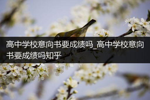 高中学校意向书要成绩吗_高中学校意向书要成绩吗知乎