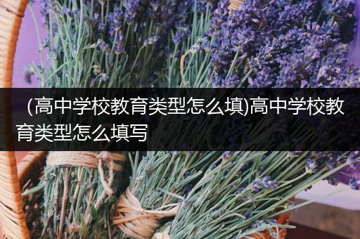 （高中学校教育类型怎么填)高中学校教育类型怎么填写