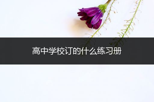 高中学校订的什么练习册