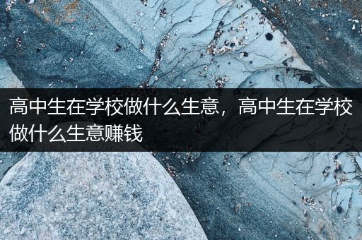 高中生在学校做什么生意，高中生在学校做什么生意赚钱
