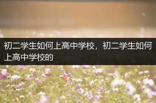 初二学生如何上高中学校，初二学生如何上高中学校的