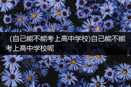 （自己能不能考上高中学校)自己能不能考上高中学校呢