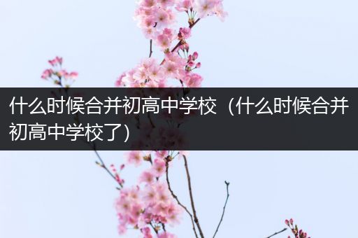 什么时候合并初高中学校（什么时候合并初高中学校了）