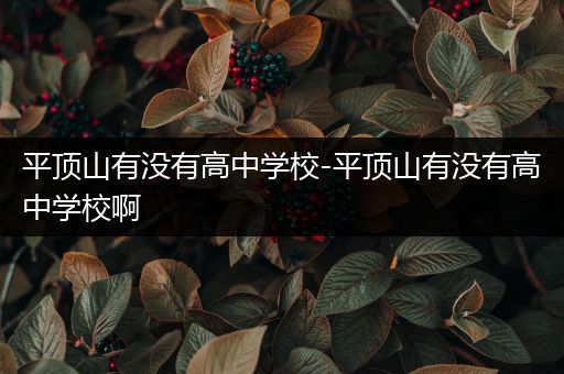 平顶山有没有高中学校-平顶山有没有高中学校啊