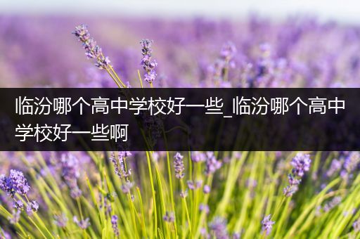 临汾哪个高中学校好一些_临汾哪个高中学校好一些啊