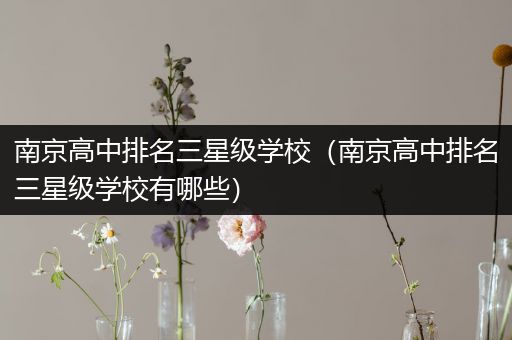 南京高中排名三星级学校（南京高中排名三星级学校有哪些）