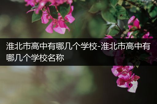 淮北市高中有哪几个学校-淮北市高中有哪几个学校名称