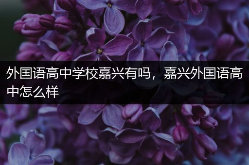 外国语高中学校嘉兴有吗，嘉兴外国语高中怎么样