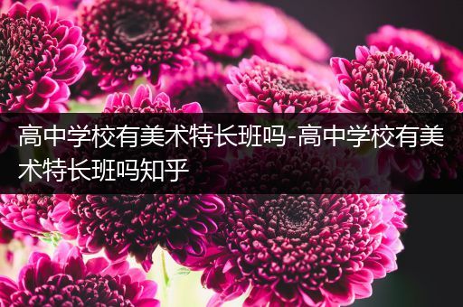 高中学校有美术特长班吗-高中学校有美术特长班吗知乎