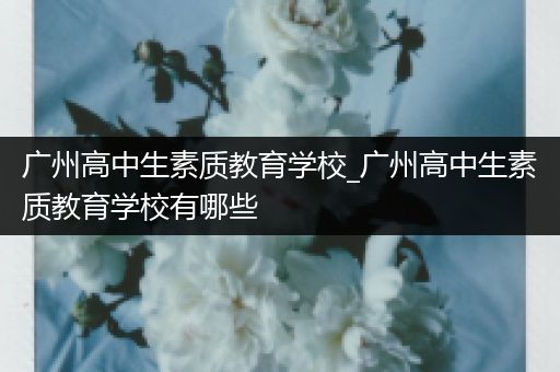 广州高中生素质教育学校_广州高中生素质教育学校有哪些