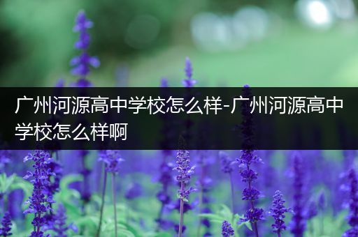 广州河源高中学校怎么样-广州河源高中学校怎么样啊